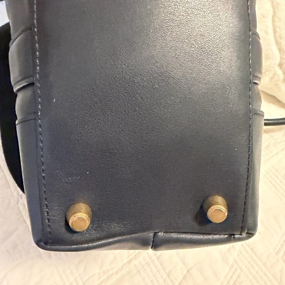 Coach Bleeker Bar Stripe Blue/Black/Tan/Teal Leather Computer Tote Unisex - Picture 13 of 15